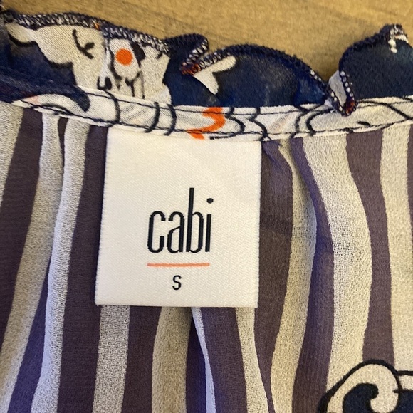 Cabi 5349 peplum semi sheer blouse size S - Picture 4 of 6